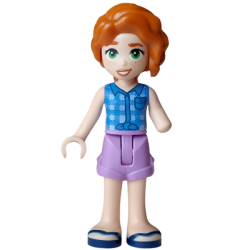 Friends Autumn - Blue Tied Flannel Vest, Medium Lavender Shorts Folded Hem, Dark Blue Sandals – ПРИЯТЕЛИ