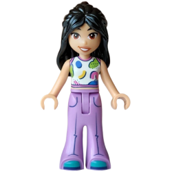 Friends Liann - White Tank Top, Medium Lavender Trousers Bell-Bottoms, Dark Turquoise Shoes – ПРИЯТЕЛИ