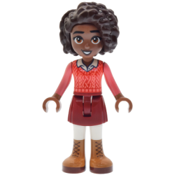 Friends Aliya - Coral Sweater Vest, Dark Red Skirt, Medium Nougat Boots – ПРИЯТЕЛИ