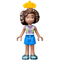 Friends Aliya - Sand Blue Vest, Blue Skirt, Metallic Light Blue Shoes, Bright Light Orange Flower Ti – ПРИЯТЕЛИ
