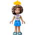 Friends Aliya - Sand Blue Vest, Blue Skirt, Metallic Light Blue Shoes, Bright Light Orange Flower Ti – ПРИЯТЕЛИ