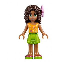 Friends Andrea - Lime Shorts, Bright Light Orange Top with Music Notes, Flower – ПРИЯТЕЛИ
