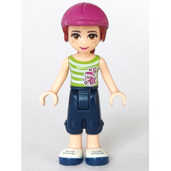 Friends Mia - Dark Blue Cropped Trousers, Lime and White Striped Top, Helmet – ПРИЯТЕЛИ
