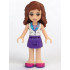 Friends Olivia (Light Nougat) - Dark Purple Skirt, White Top with Medium Azure Collar, Striped Inset – ПРИЯТЕЛИ