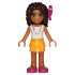 Friends Andrea - Bright Light Orange Layered Skirt, White Top with Necklace with Music Notes, Bow – ПРИЯТЕЛИ