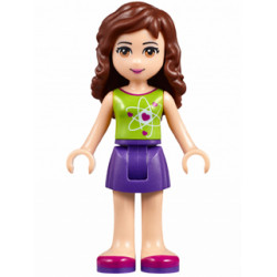 Friends Olivia (Light Nougat) - Dark Purple Skirt, Lime Top with Heart Electron Orbitals – ПРИЯТЕЛИ