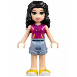 Friends Emma - Sand Blue Shorts, Magenta Top with Yellow and Dark Purple Stripes – ПРИЯТЕЛИ