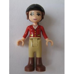 Friends Olivia (Light Nougat) - Tan Riding Pants, Red Jacket, Black Riding Helmet – ПРИЯТЕЛИ
