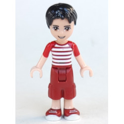 Friends Nate - Dark Red Cropped Trousers Large Pockets, Red and White Striped Shirt – ПРИЯТЕЛИ