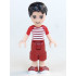Friends Nate - Dark Red Cropped Trousers Large Pockets, Red and White Striped Shirt – ПРИЯТЕЛИ