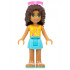 Friends Andrea - Medium Azure Skirt, Bright Light Orange Top with Music Notes, Sunglasses – ПРИЯТЕЛИ