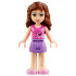 Friends Olivia (Light Nougat) - Medium Lavender Skirt, Dark Pink Top with Hearts and White Undershirt – ПРИЯТЕЛИ