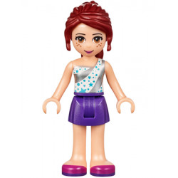 Friends Mia - Dark Purple Skirt, White One Shoulder Top with Stars – ПРИЯТЕЛИ