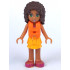 Friends Andrea - Bright Light Orange Layered Skirt, Tan Top with Bright Light Orange Chevron Stripes, Life Jacket – ПРИЯТЕЛИ