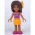 Friends Andrea - Bright Light Orange Layered Skirt, Magenta Top with White Polka Dots and Bow, Bright Light Orange Flower – ПРИЯТЕЛИ