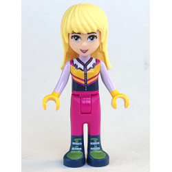 Friends Stephanie - Winter Vest with Fur Collar, Magenta Pants, Dark Blue Boots – ПРИЯТЕЛИ