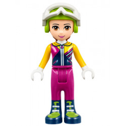 Friends Olivia (Light Nougat) - Magenta Trousers, Ski Jacket, Helmet, Goggles – ПРИЯТЕЛИ