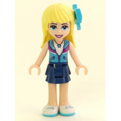 Friends Stephanie - Dark Blue Layered Skirt, Medium Azure and Dark Purple Vest, Medium Azure Bow – ПРИЯТЕЛИ