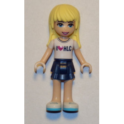 Friends Stephanie - Dark Blue Layered Skirt, White T-Shirt with 'I Heart HLC' Pattern – ПРИЯТЕЛИ