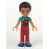 Friends Dean - Dark Red Trousers, Dark Turquoise Overalls Top – ПРИЯТЕЛИ