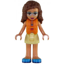 Friends Olivia (Nougat) - Bright Light Yellow Skirt, Dark Pink and Dark Azure Swimsuit Top, Life Jacket – ПРИЯТЕЛИ