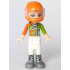Friends Mia - White Trousers, Lime and Orange Racing Jacket, Orange Racing Helmet with Dark Red Ponytail – ПРИЯТЕЛИ