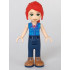 Friends Mia - Dark Blue Trousers, Dark Azure Plaid Shirt, Red Ponytail – ПРИЯТЕЛИ