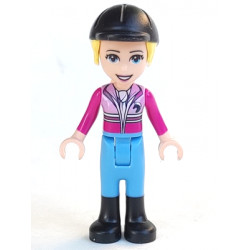 Friends Stephanie - Bright Pink and Magenta Jacket with Horse Head Logo, Medium Blue Pants, Black Boots, Black Riding Helmet with Bright Light Yellow Ponytail – ПРИЯТЕЛИ