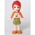 Friends Mia - Olive Green Shorts, White Top with Orange Sleeves and Acorns – ПРИЯТЕЛИ