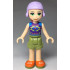 Friends Mia - Olive Green Shorts, Dark Purple Top with Diamonds and Triangles, Lavender Ski Helmet with Red Hair – ПРИЯТЕЛИ