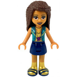 Friends Andrea - Dark Blue Skirt, Gold Top with Dark Turquoise Vest – ПРИЯТЕЛИ