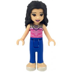 Friends Emma - Blue Trousers, Dark Pink Top with Bright Pink Filigree, 2 Necklaces – ПРИЯТЕЛИ
