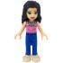 Friends Emma - Blue Trousers, Dark Pink Top with Bright Pink Filigree, 2 Necklaces – ПРИЯТЕЛИ