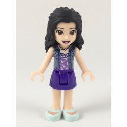 Friends Emma - Dark Purple Skirt, Medium Lavender Top with White Birds, Sand Blue Vest – ПРИЯТЕЛИ