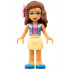 Friends Olivia (Nougat) - Bright Light Yellow Skirt, Dark Pink Top, Blue Jacket, Flower – ПРИЯТЕЛИ