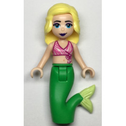 Friends Chloe - Dark Pink and White Swimsuit Top, Bright Green Mermaid Hips and Tail – ПРИЯТЕЛИ