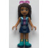 Friends Andrea - Dark Blue Skirt, Metallic Light Blue Vest over Magenta Top, Sunglasses – ПРИЯТЕЛИ