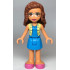 Friends Olivia (Nougat) - Dark Azure Skirt and Top with Bright Light Yellow Vest, Dark Pink Shoes – ПРИЯТЕЛИ