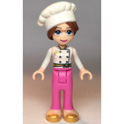 Friends Lillie - White Jacket, Dark Pink Pants, White Chef Toque with Hair – ПРИЯТЕЛИ