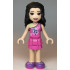 Friends Emma - Dark Pink Top with Bright Pink Circles and White Origami Crane over Yellowish Green Tank Top, Dark Pink Layered Skirt, Medium Lavender Shoes – ПРИЯТЕЛИ