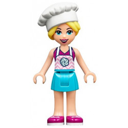 Friends Stephanie - Medium Azure Skirt, Magenta Top with Bright Pink Apron, White Chef Toque with Hair – ПРИЯТЕЛИ