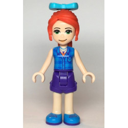 Friends Mia - Dark Purple Shorts, Dark Azure Plaid Shirt, Red Ponytail, Bow – ПРИЯТЕЛИ
