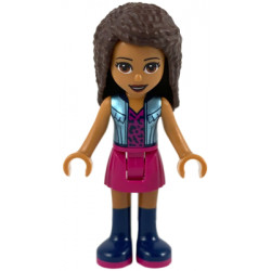 Friends Andrea - Magenta Skirt, Metallic Light Blue Vest over Magenta Top – ПРИЯТЕЛИ