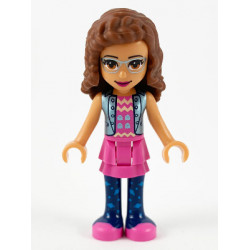 Friends Olivia (Nougat) - Dark Pink Skirt and Dark Blue Leggings, Dark Pink Top with Blue Jacket – ПРИЯТЕЛИ