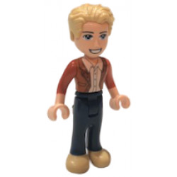 Friends James - Dark Blue Trousers, Tan Shoes, Dark Orange Jacket over White Shirt – ПРИЯТЕЛИ
