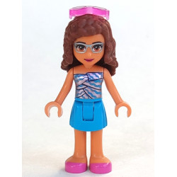 Friends Olivia (Nougat) - Dark Azure Skirt, Dark Azure and Bright Pink Top, Dark Pink Shoes, Sunglasses – ПРИЯТЕЛИ
