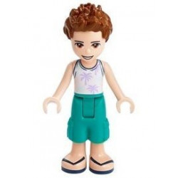 Friends Ethan - Dark Turquoise Shorts, White Top with Palm Trees – ПРИЯТЕЛИ