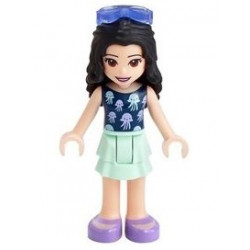 Friends Emma - Light Aqua Layered Skirt, Dark Blue Top with Jellyfish, Trans-Purple Sunglasses – ПРИЯТЕЛИ