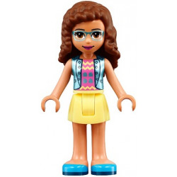 Friends Olivia (Nougat) - Bright Light Yellow Skirt, Dark Pink Top with Blue Jacket – ПРИЯТЕЛИ