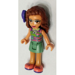 Friends Olivia (Nougat) - Sand Green Skirt, Sand Green Top, Coral Shoes, Bow – ПРИЯТЕЛИ